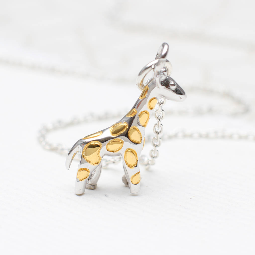 Personalised Sterling Silver Giraffe Necklace