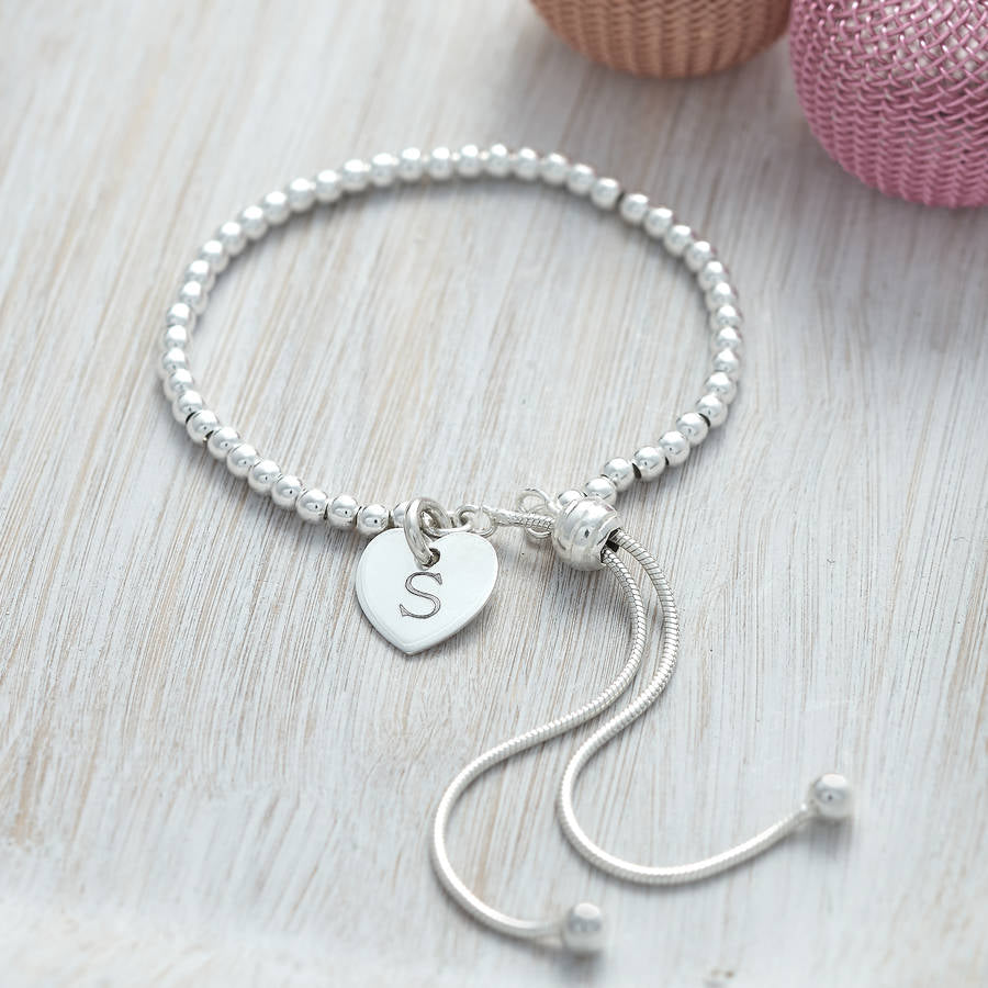 Personalised Sterling Silver Initial Slider Bracelet