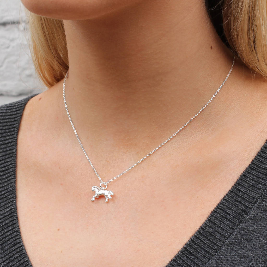 Personalised Sterling Silver Little Horse Necklace