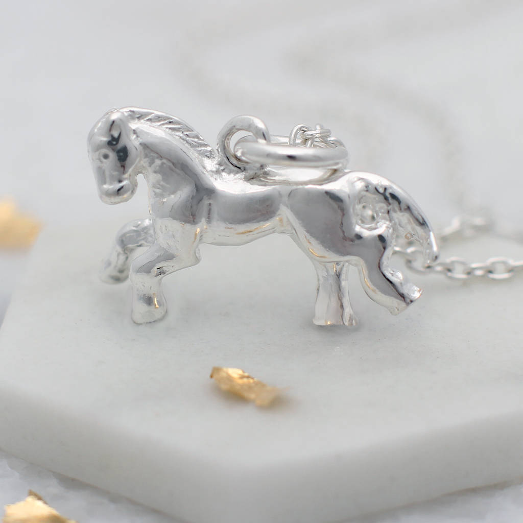 Personalised Sterling Silver Little Horse Necklace