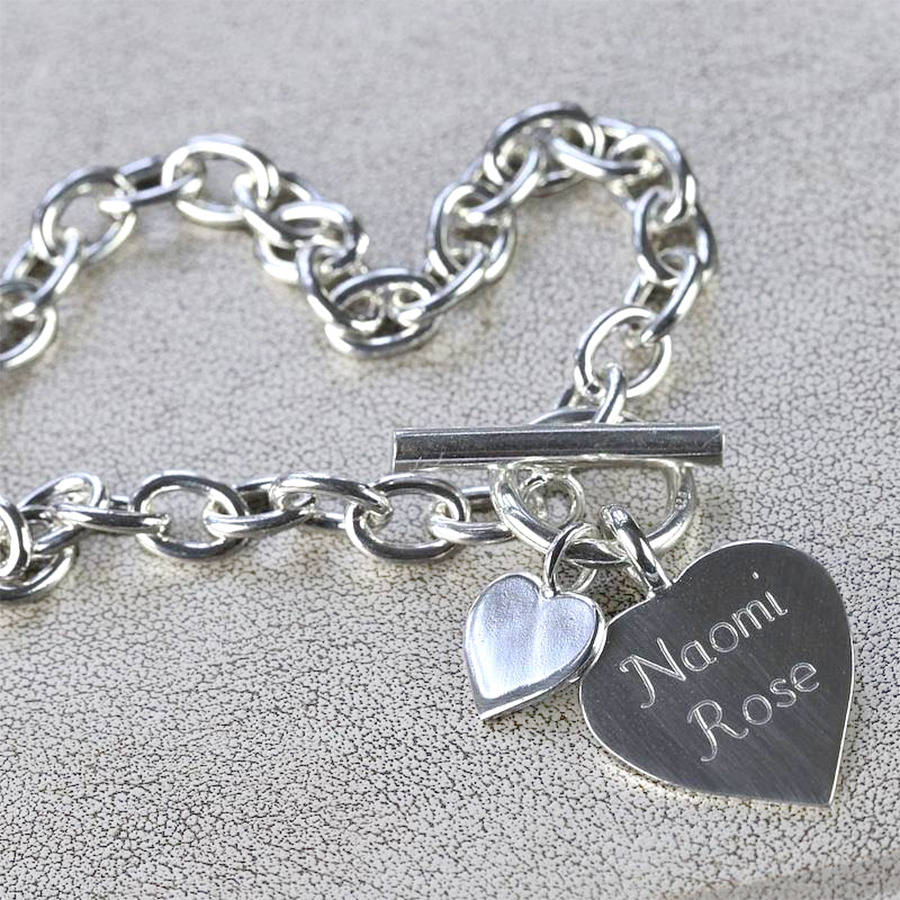 Personalised Solid Sterling Silver Heart Necklace
