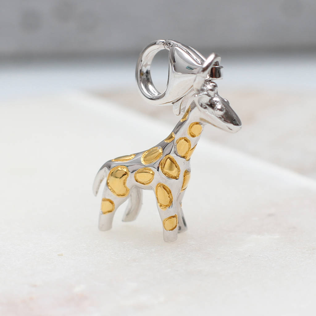 Sterling Silver Clip On Giraffe Charm
