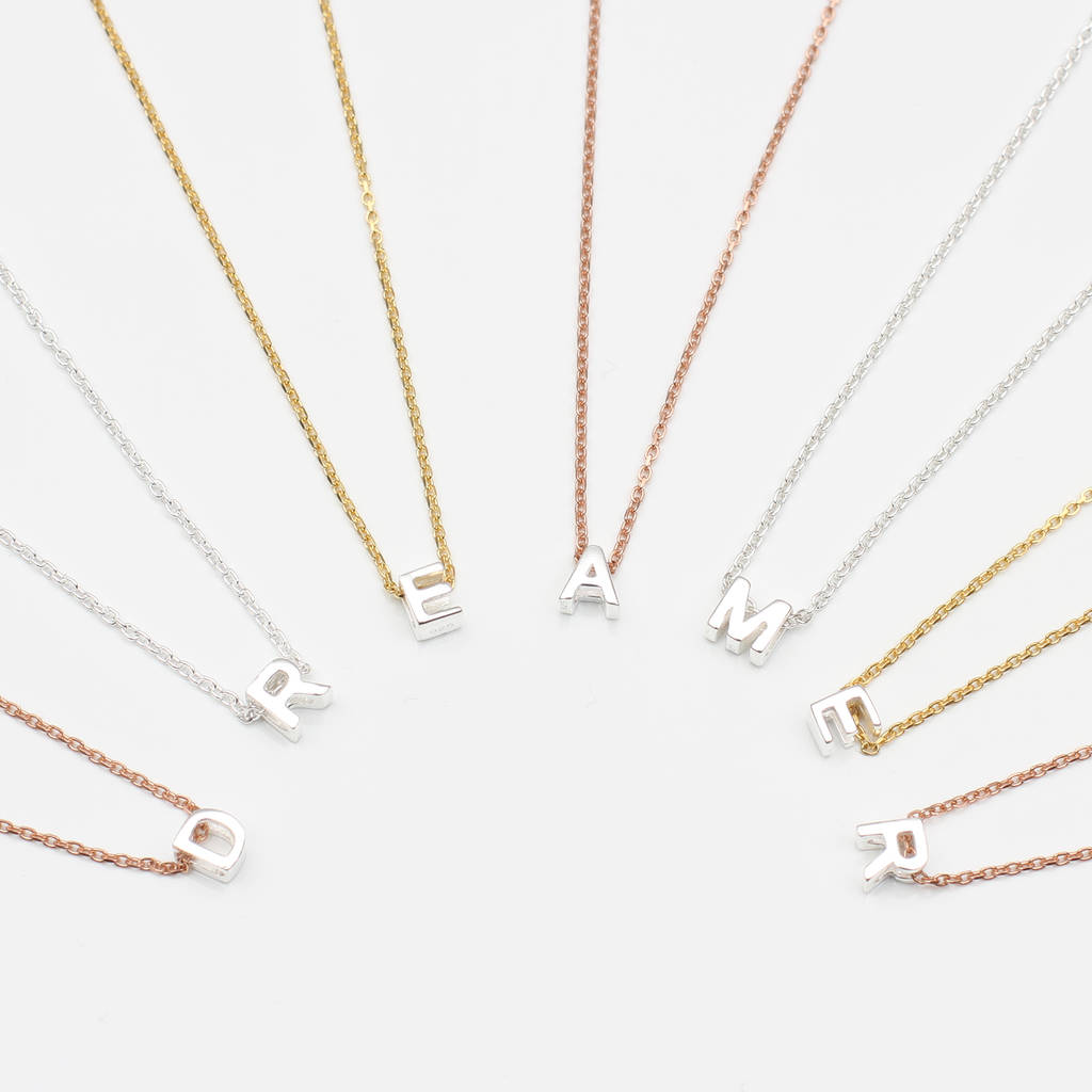 Sterling Silver Floating Mini Initial Necklace