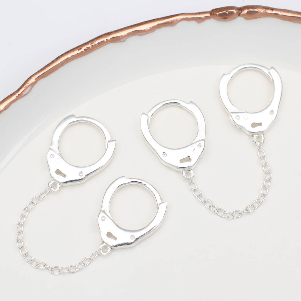 Sterling Silver Handcuff Earrings