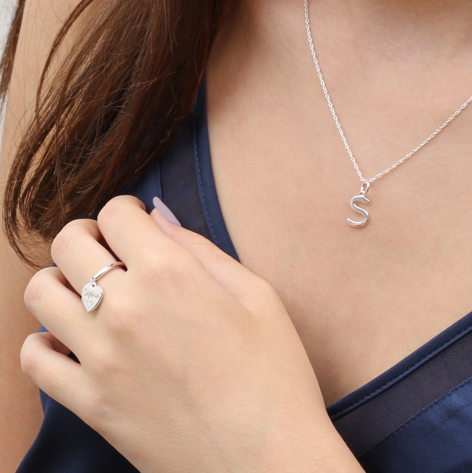 Personalised Sterling Silver Initial Charm Necklace