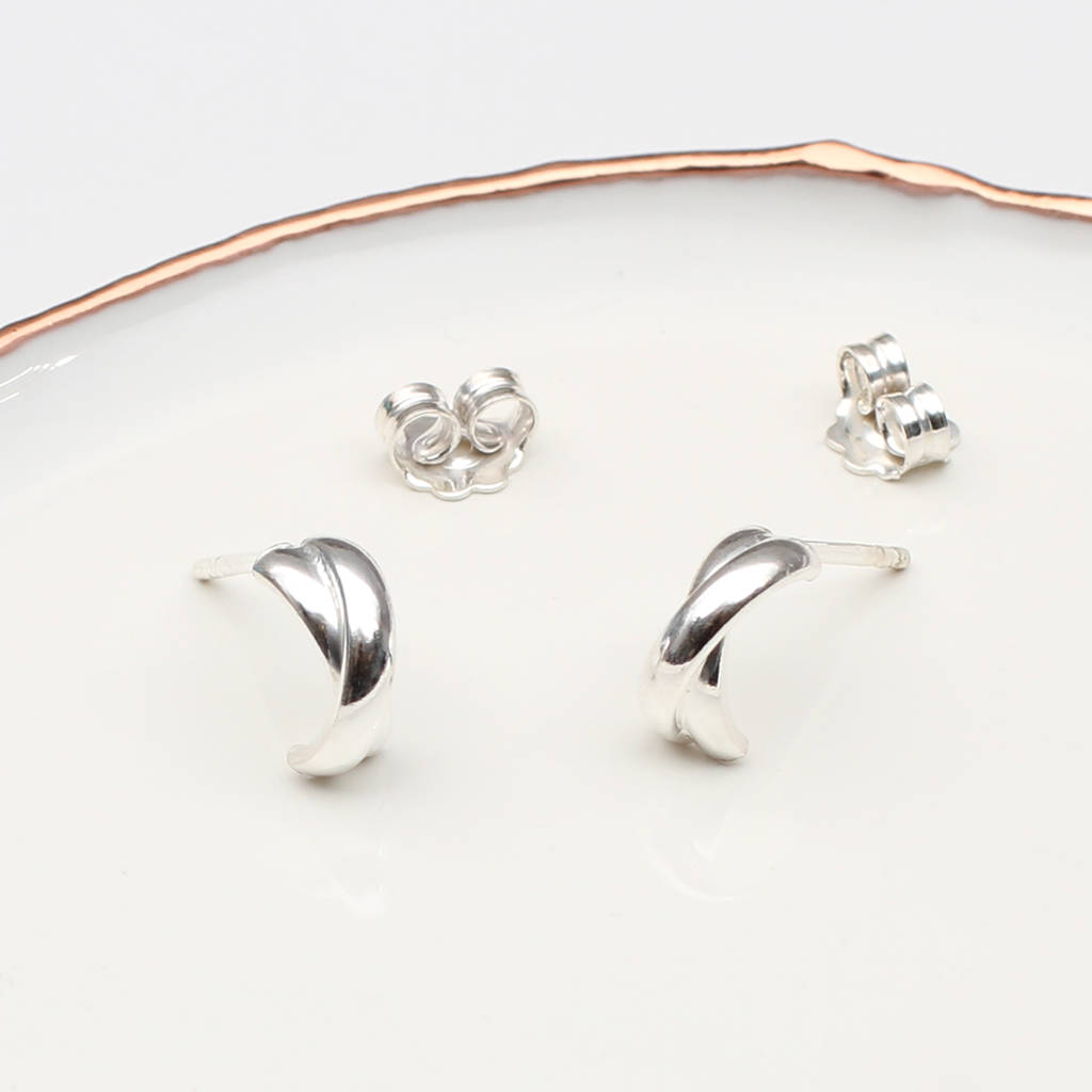 Sterling Silver Or 18ct Gold Plated Kisses Huggie Earrings