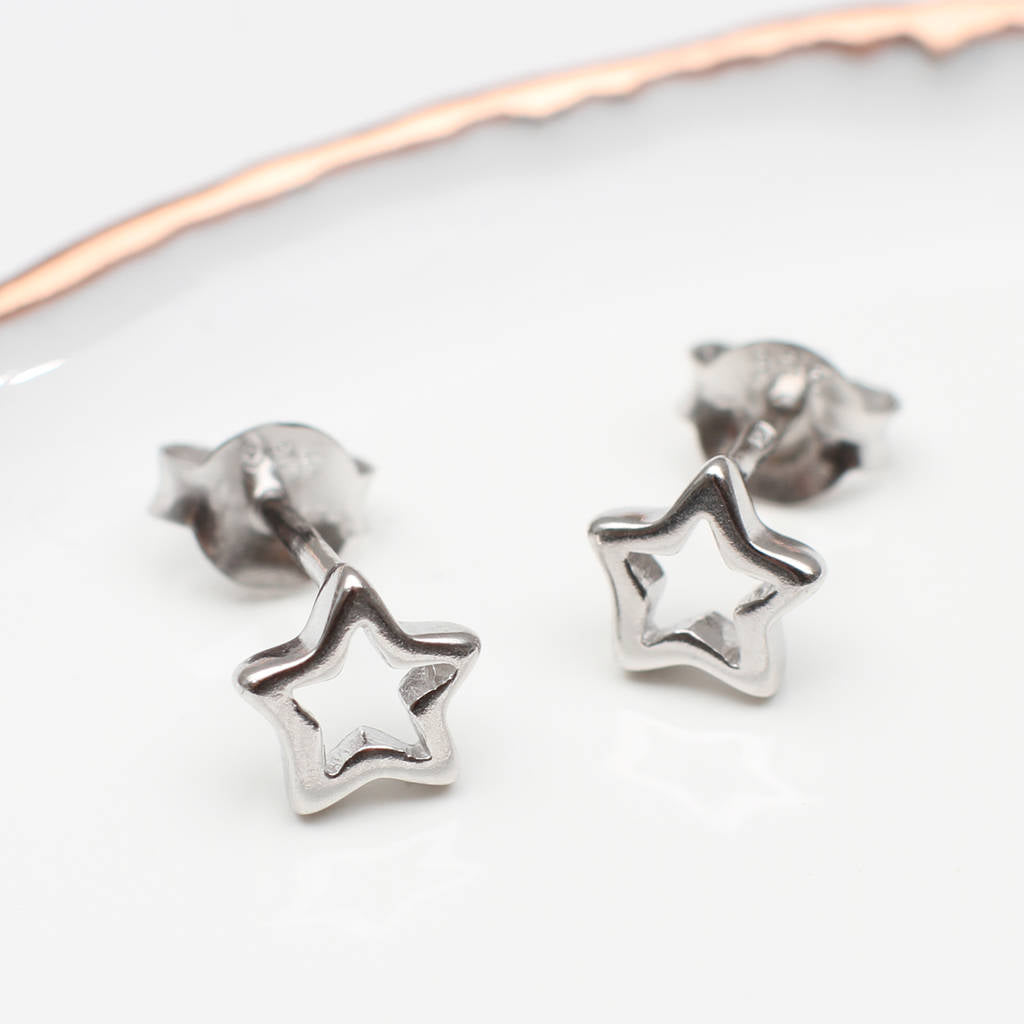 Sterling Silver Mini Star Earrings