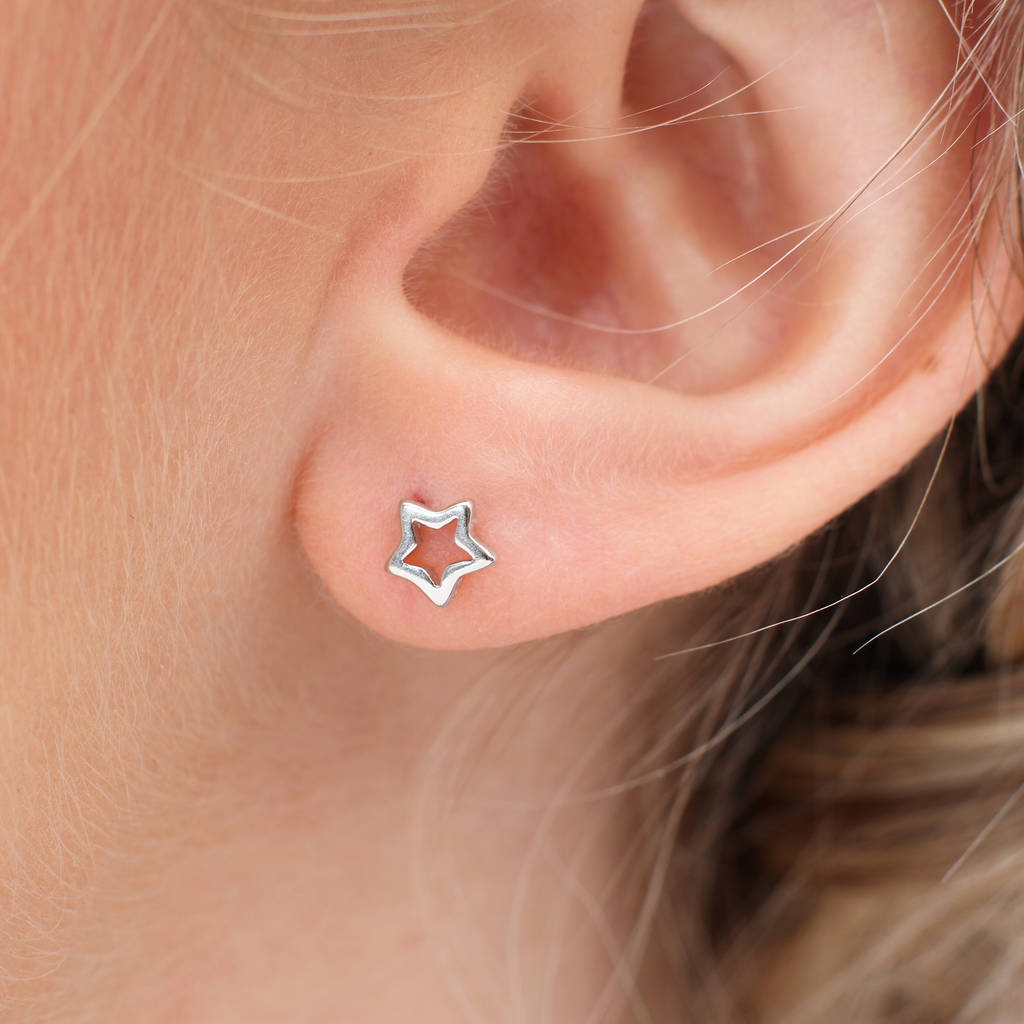 Sterling Silver Mini Star Earrings