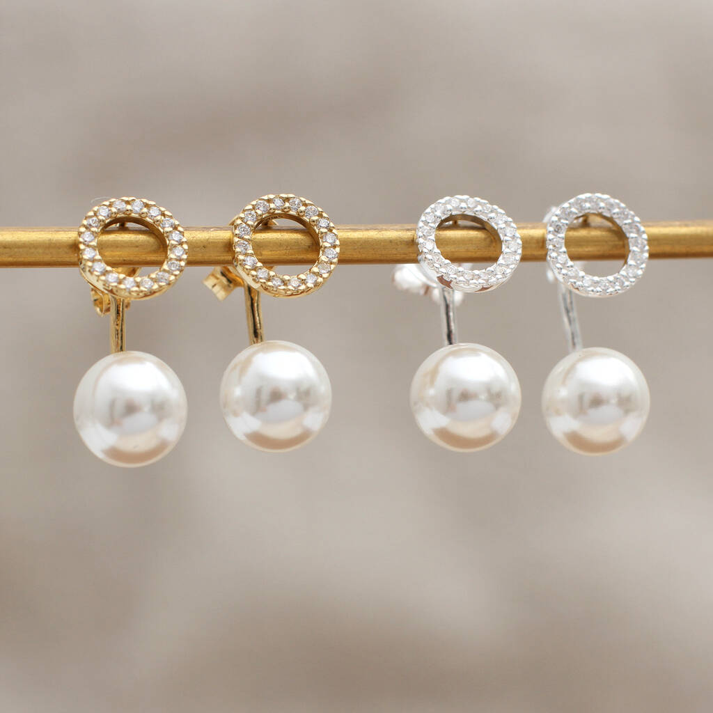 Gold Plated Circle Stud Earrings