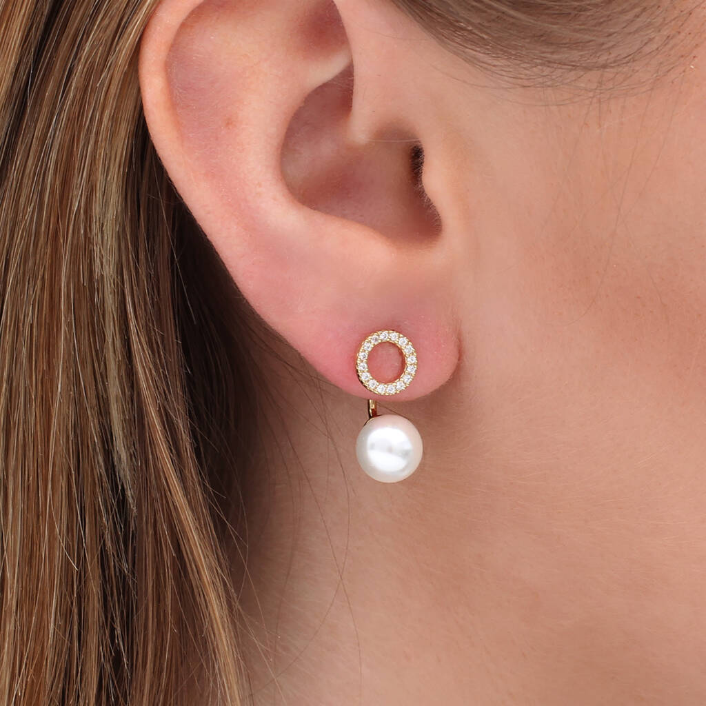 Gold Plated Circle Stud Earrings