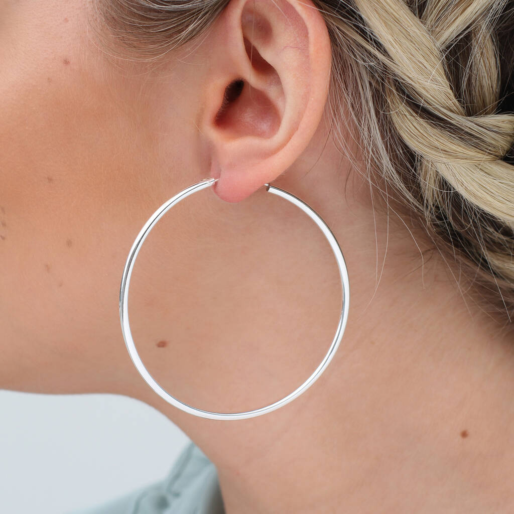 Sterling Silver Sleeper Style Hoop Earrings