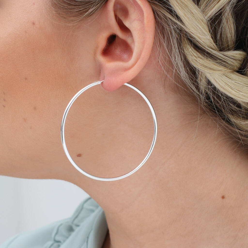 Sterling Silver Sleeper Style Hoop Earrings