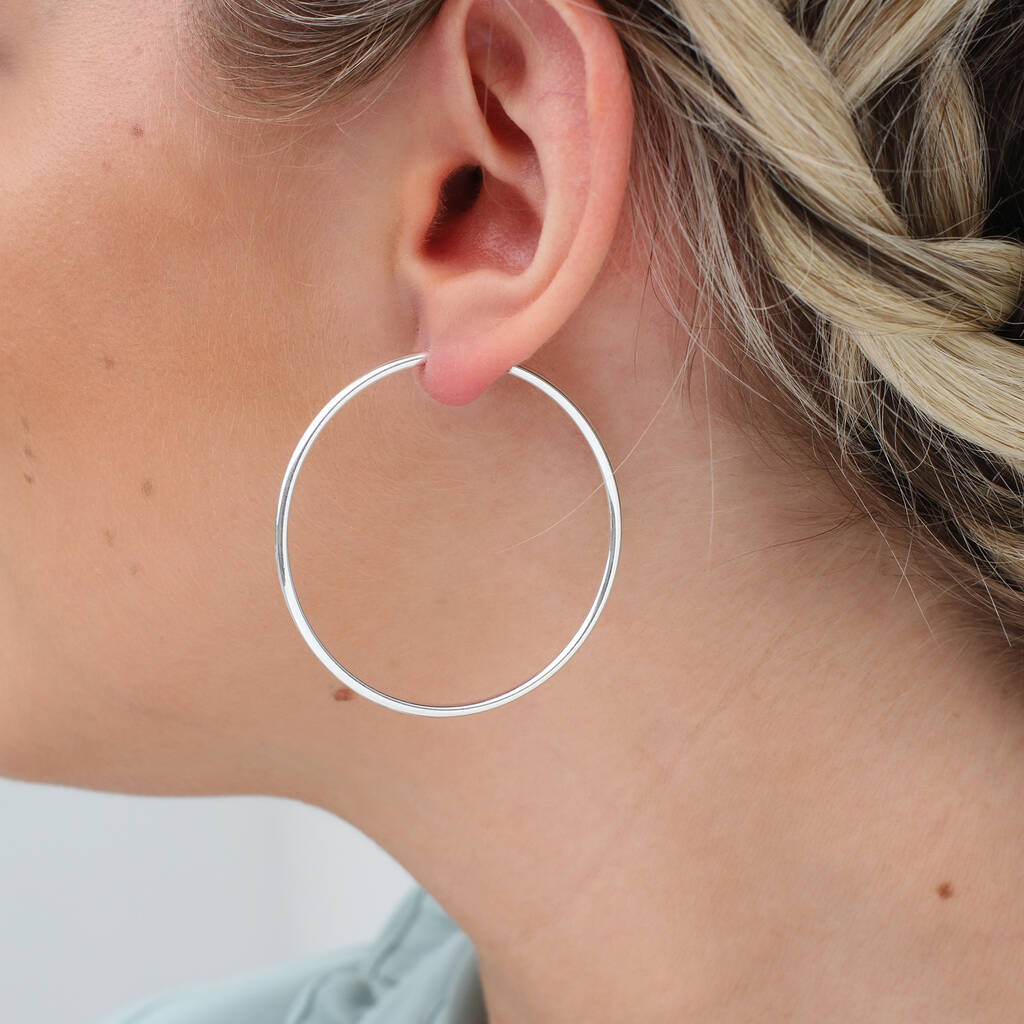 Sterling Silver Sleeper Style Hoop Earrings