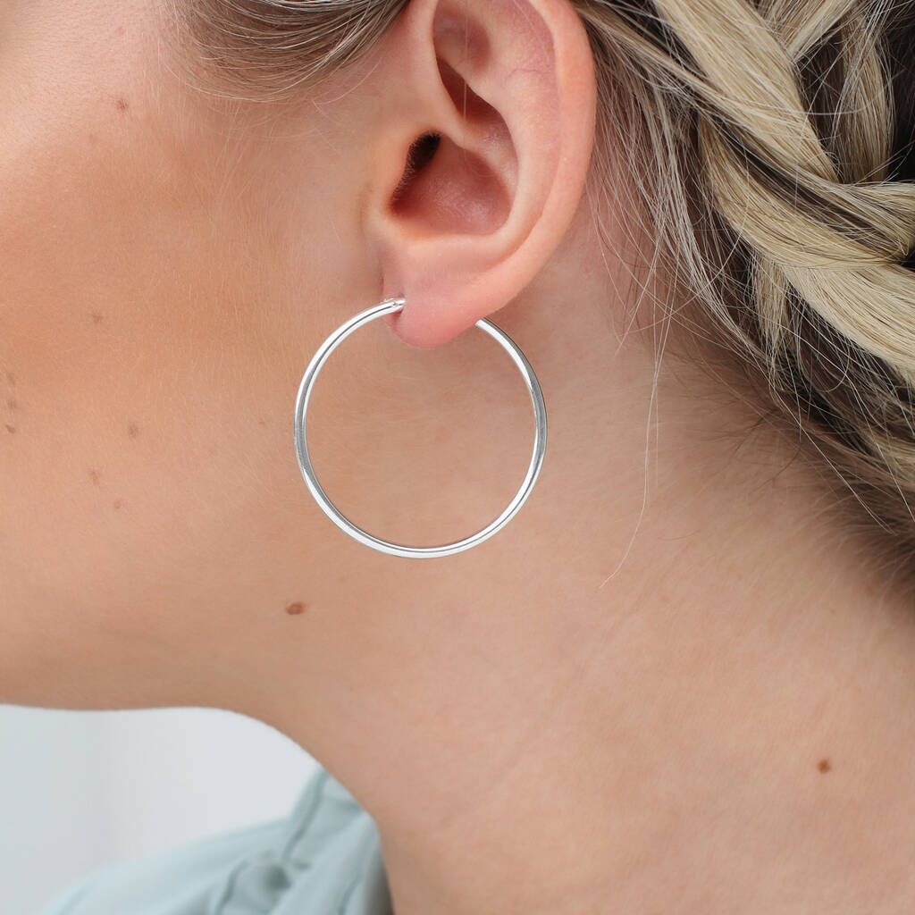 Sterling Silver Sleeper Style Hoop Earrings