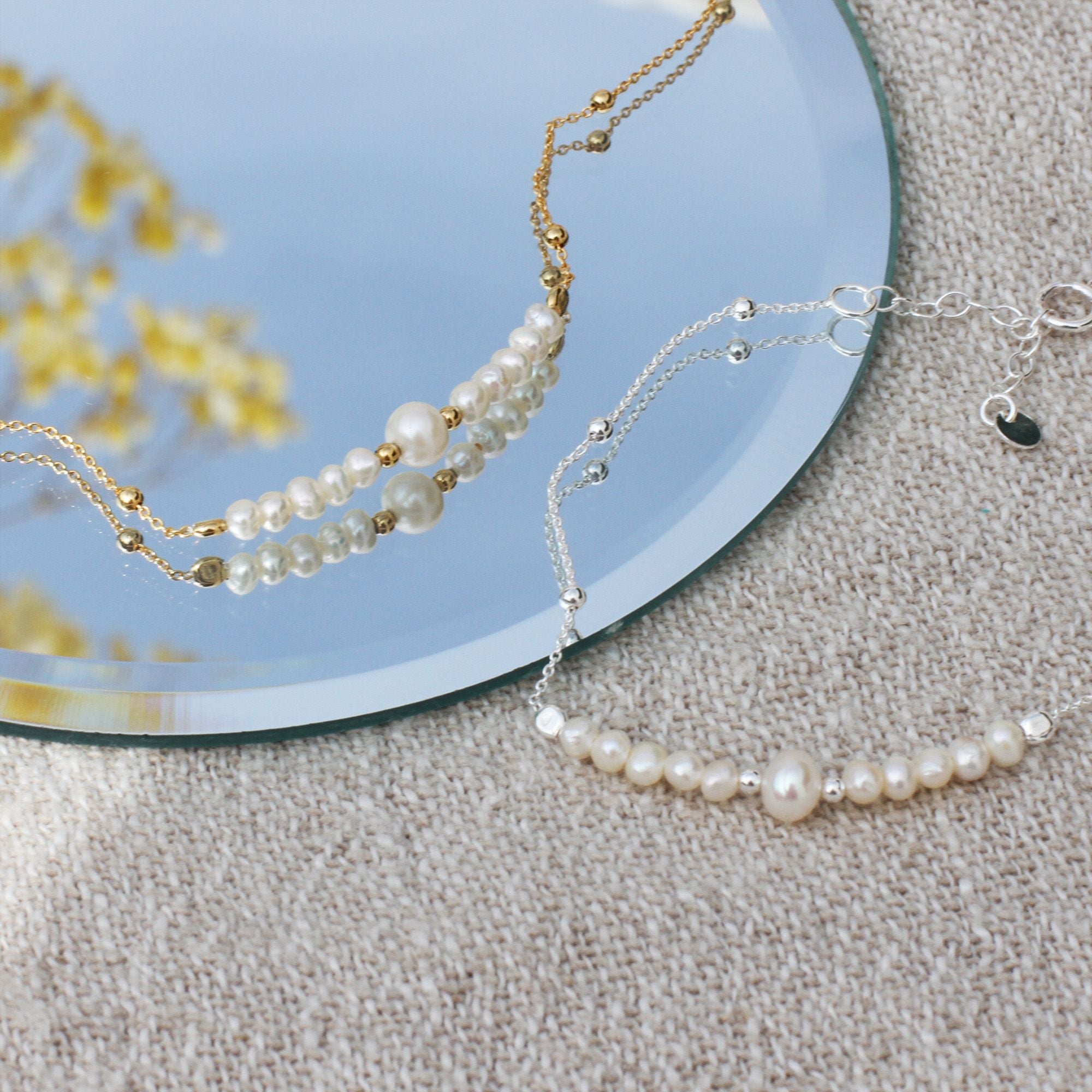 Sterling Silver Or 18ct Gold Plated Pearl Bracelet