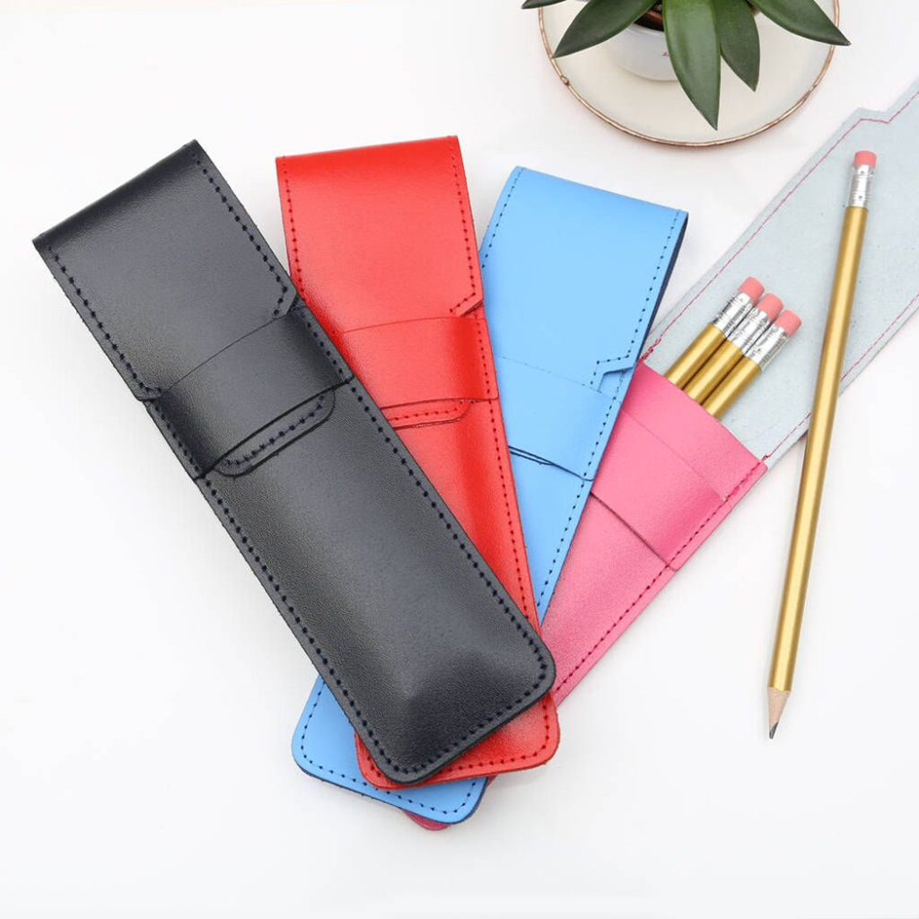 Personalised Children's Leather Pencil Case Set