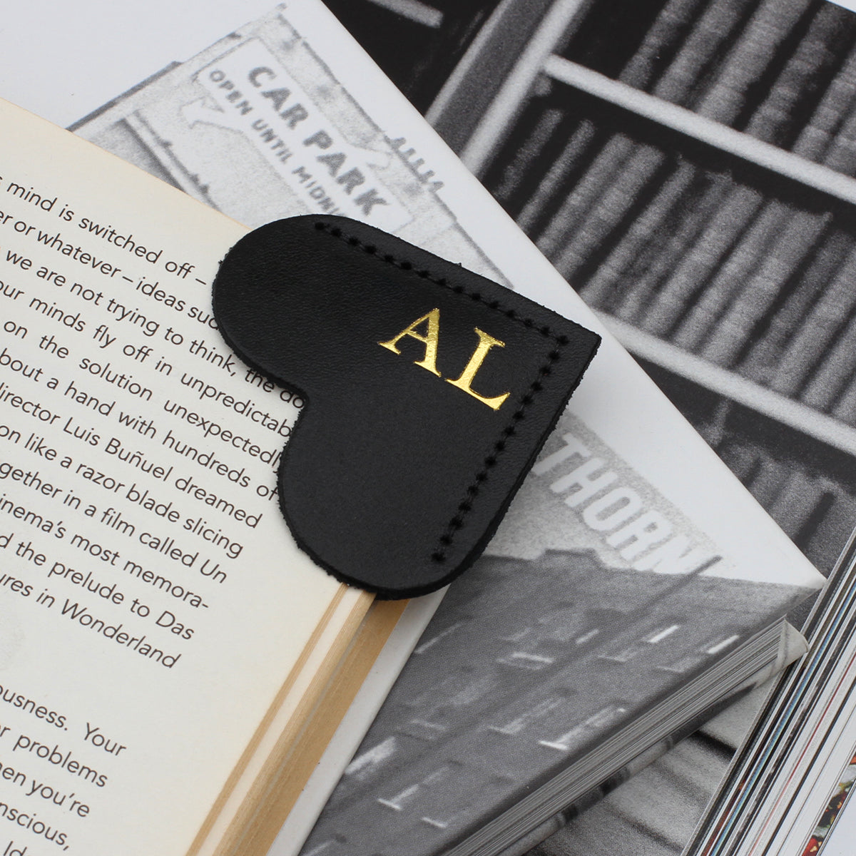 Personalised Initial Leather Heart Page Corner Bookmark