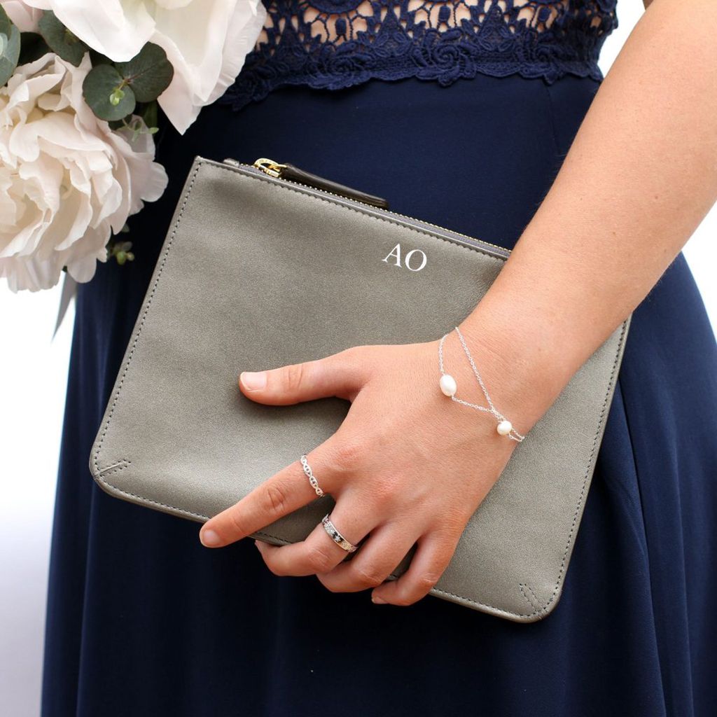 Bridesmaid Personalised Leather Clutch Bag