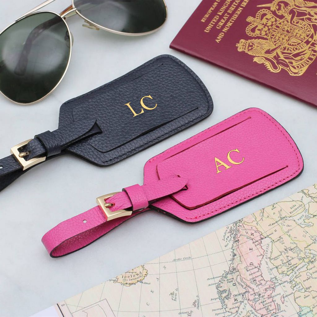 Luxury Leather Matching Couples Luggage Tags