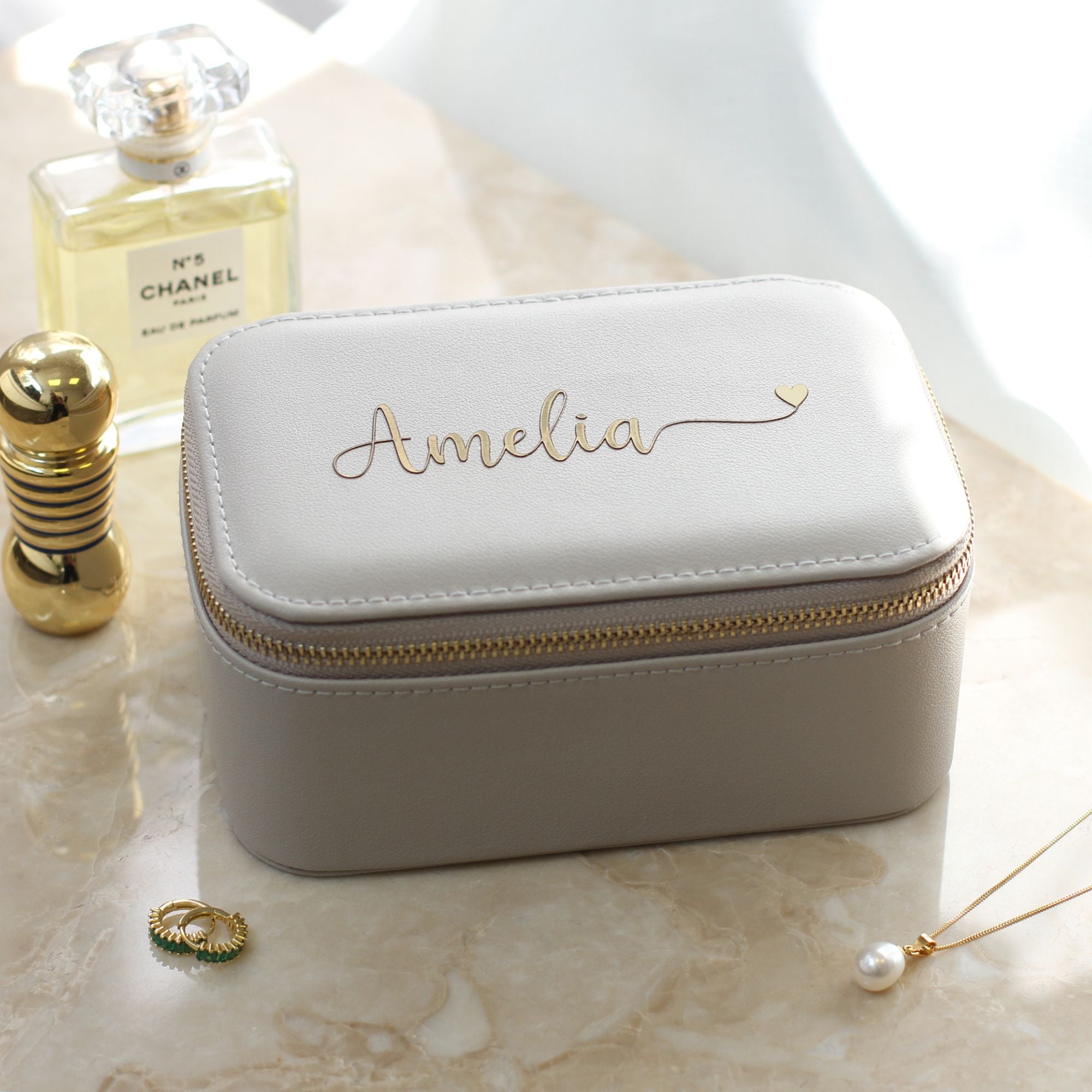 Personalised Vegan Leather Travel Jewellery Box