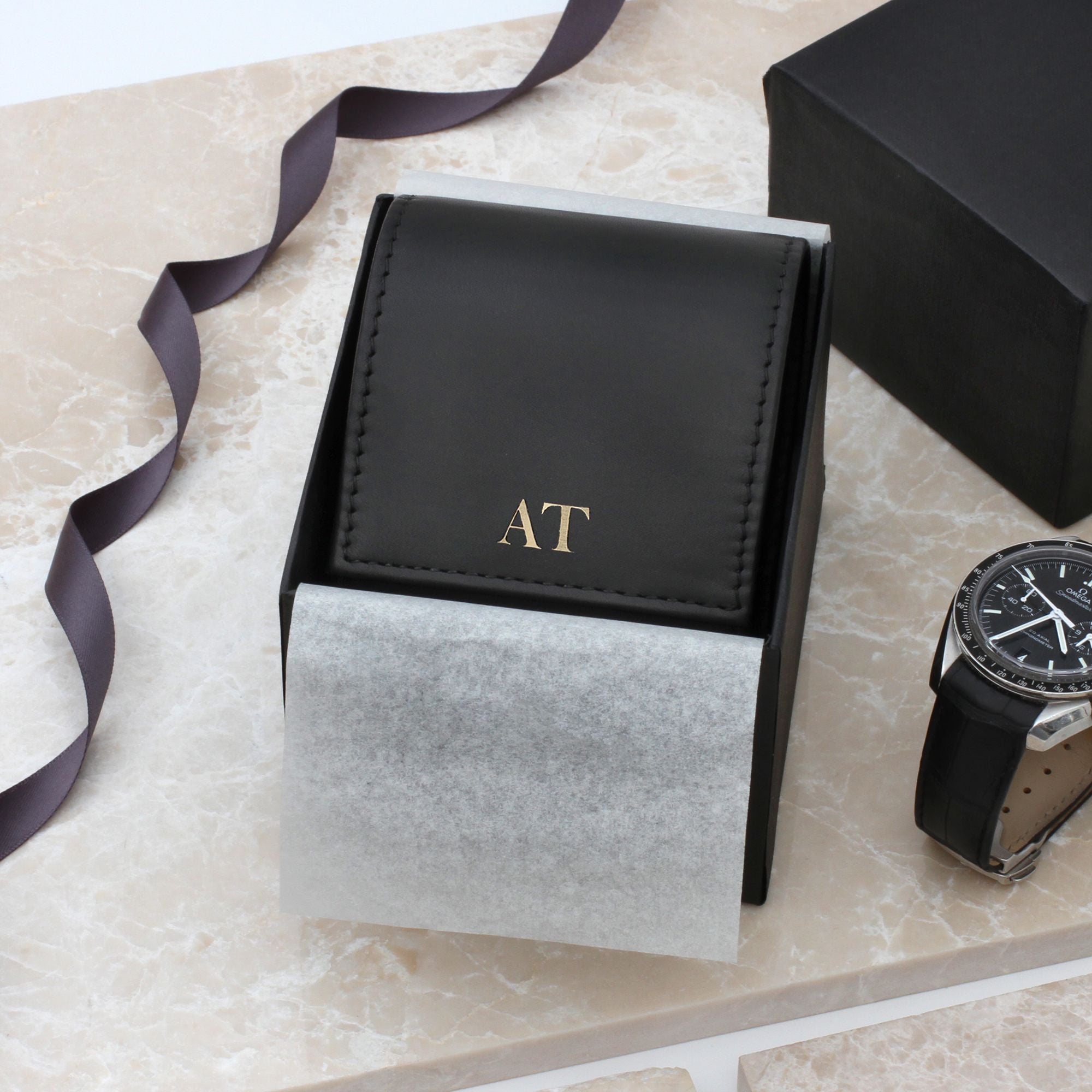 Personalised Luxury Italian Single Leather Watch Roll