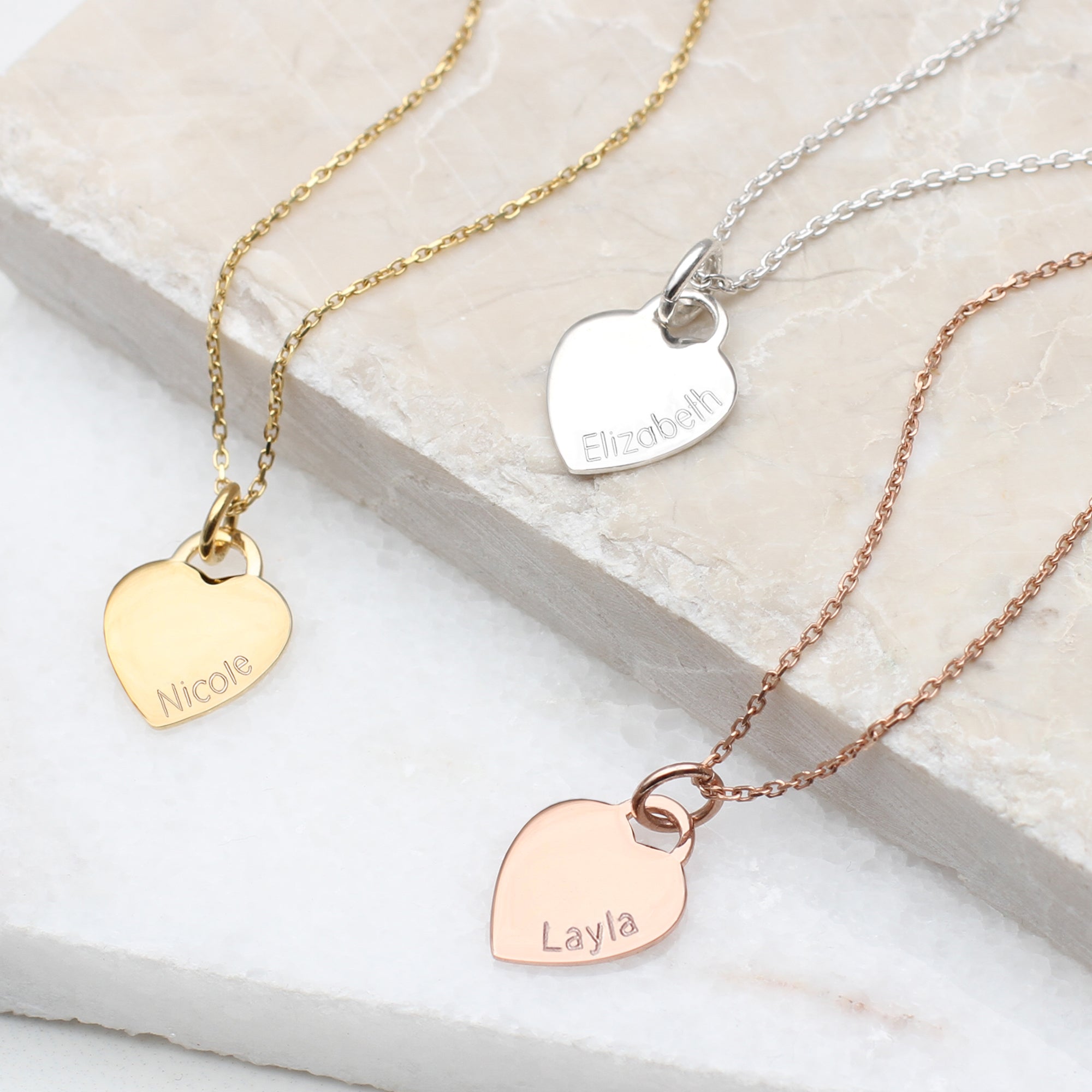 Personalised Heart Charm Name Necklace