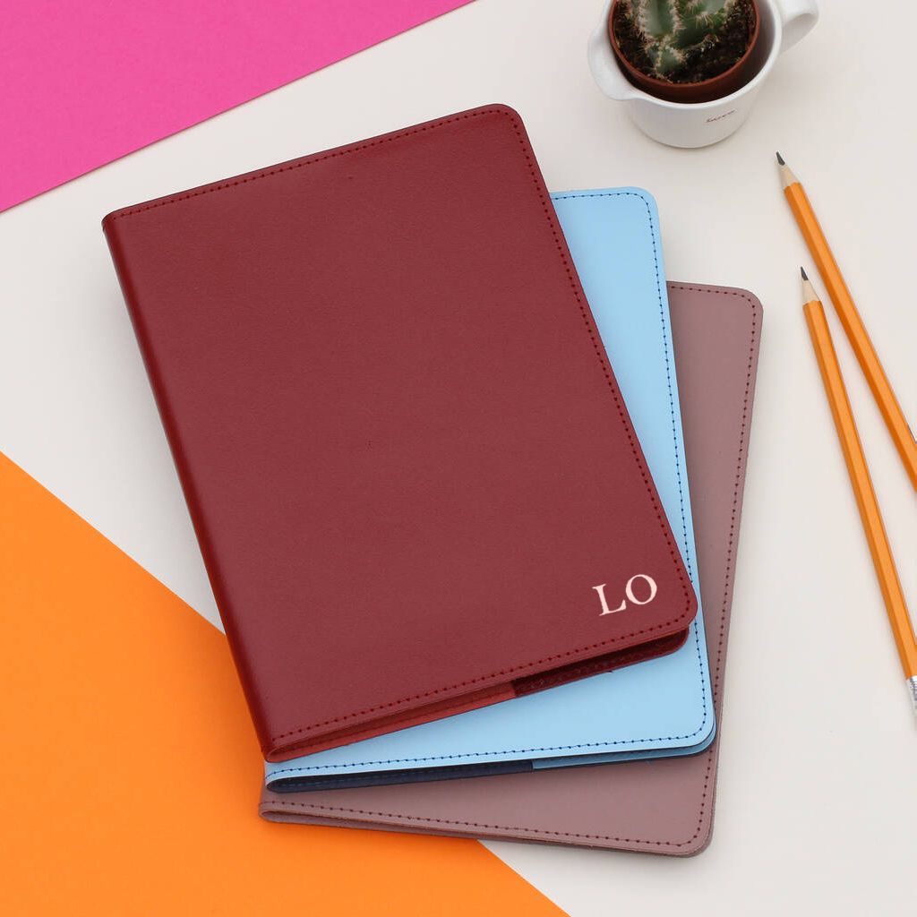 Personalised Refillable Leather Lined Notebook