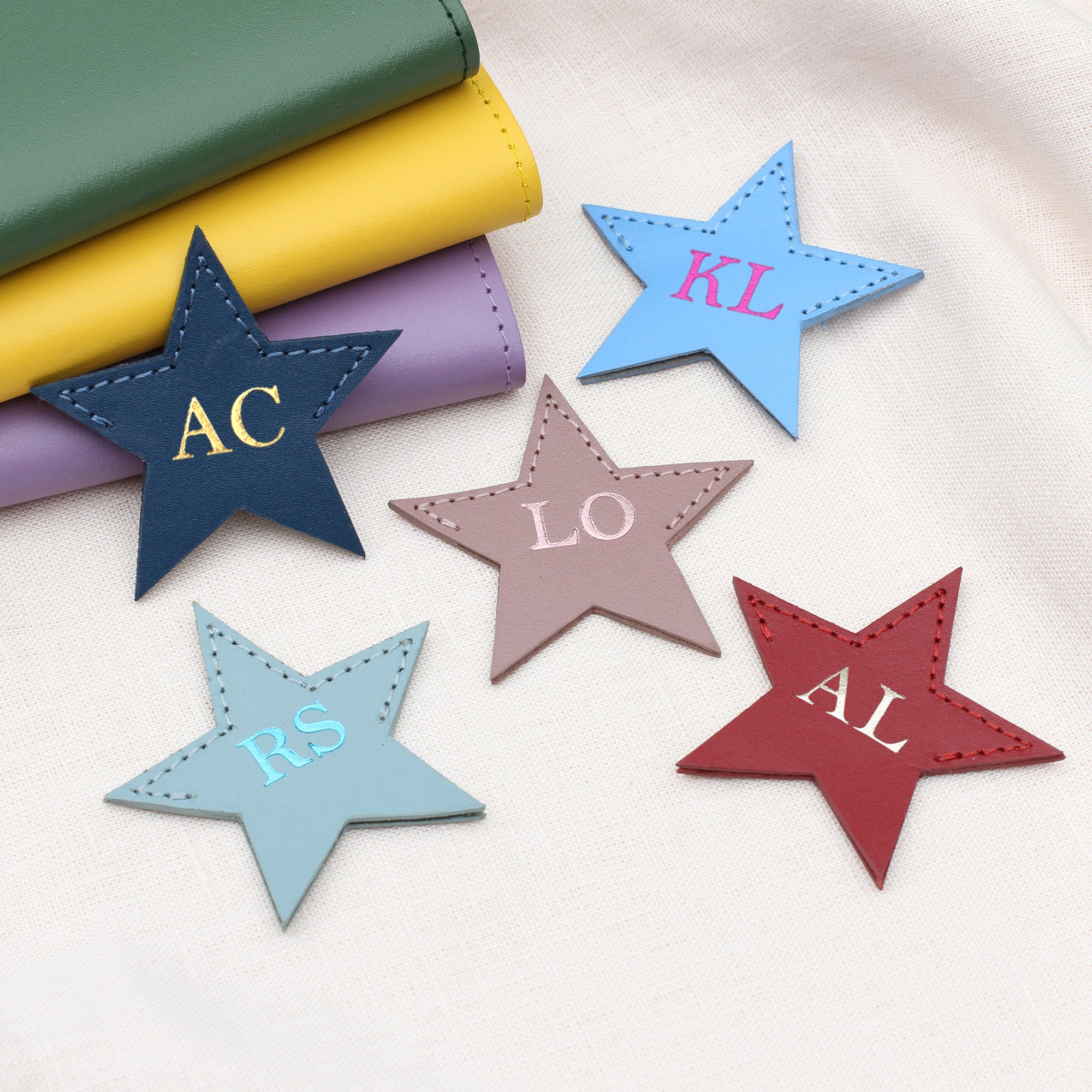 Personalised Leather Star Page Corner Bookmark