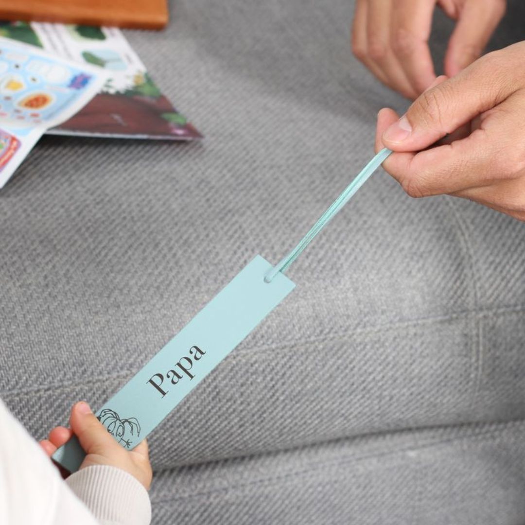 Personalised Child's Drawing Leather Bookmark