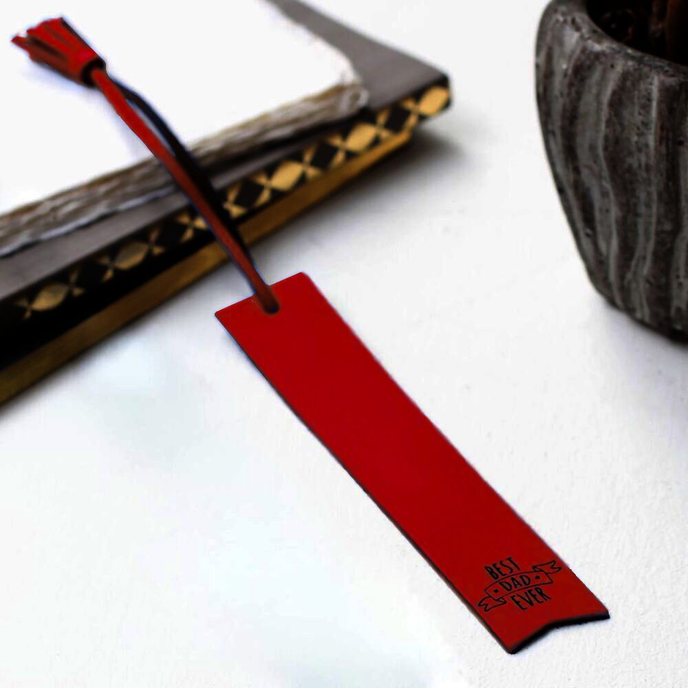 Personalised Best Dad Leather Bookmark