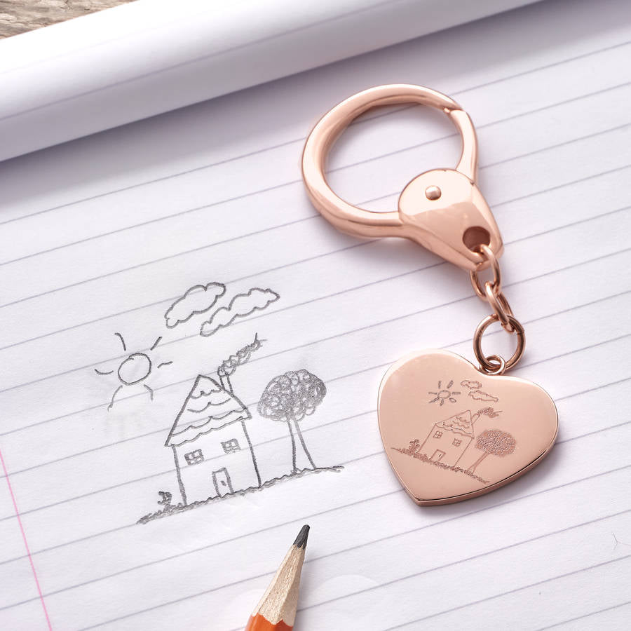 Rose Gold 'I've Drawn My Mummy' Personalised Keyring