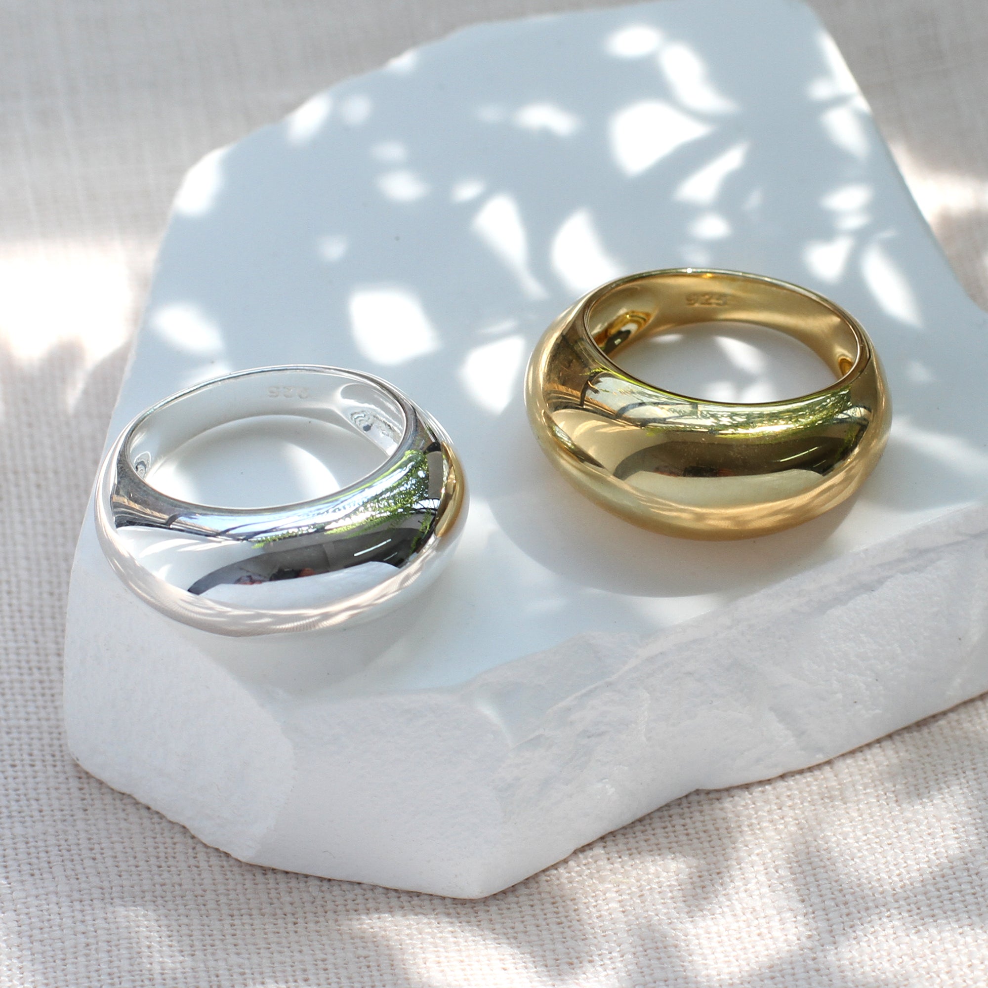 Sterling Silver Or 18ct Gold Plated Chunky Dome Ring – Hurley Burley