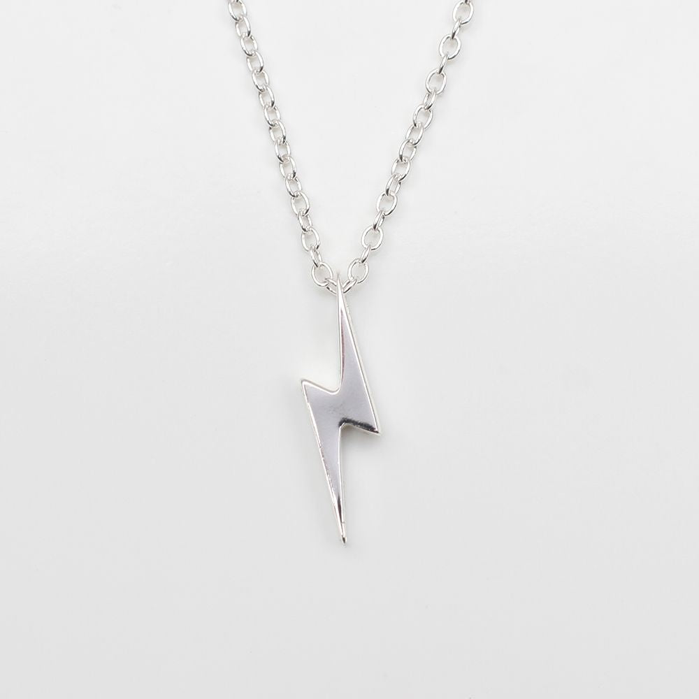 Personalised Sterling Silver Lightning Bolt Necklace