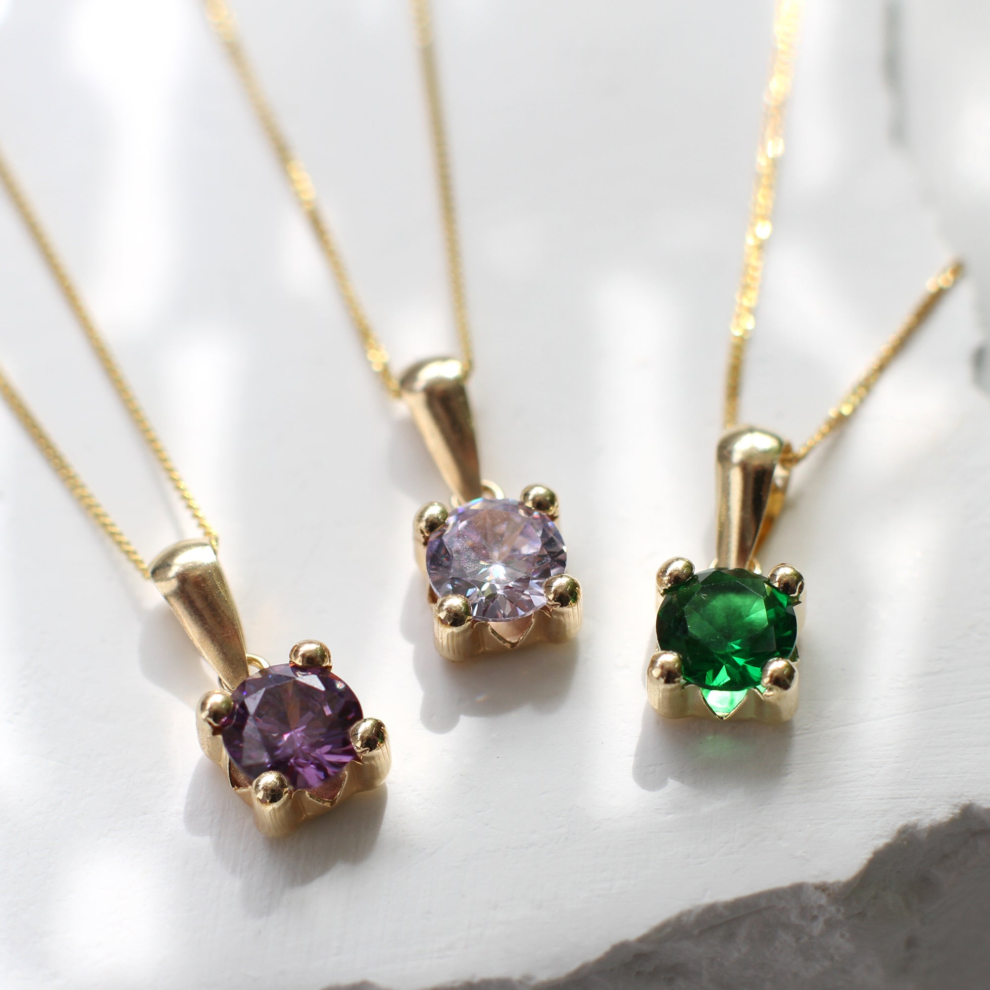 9ct Yellow Gold Birthstone Pendant Necklace – Hurley Burley