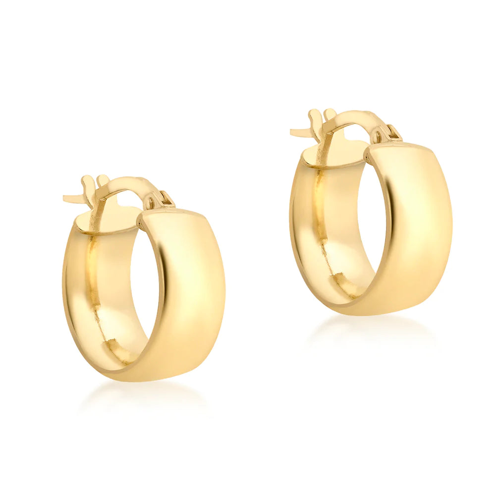 9ct Gold Chunky Huggie Hoop Earrings