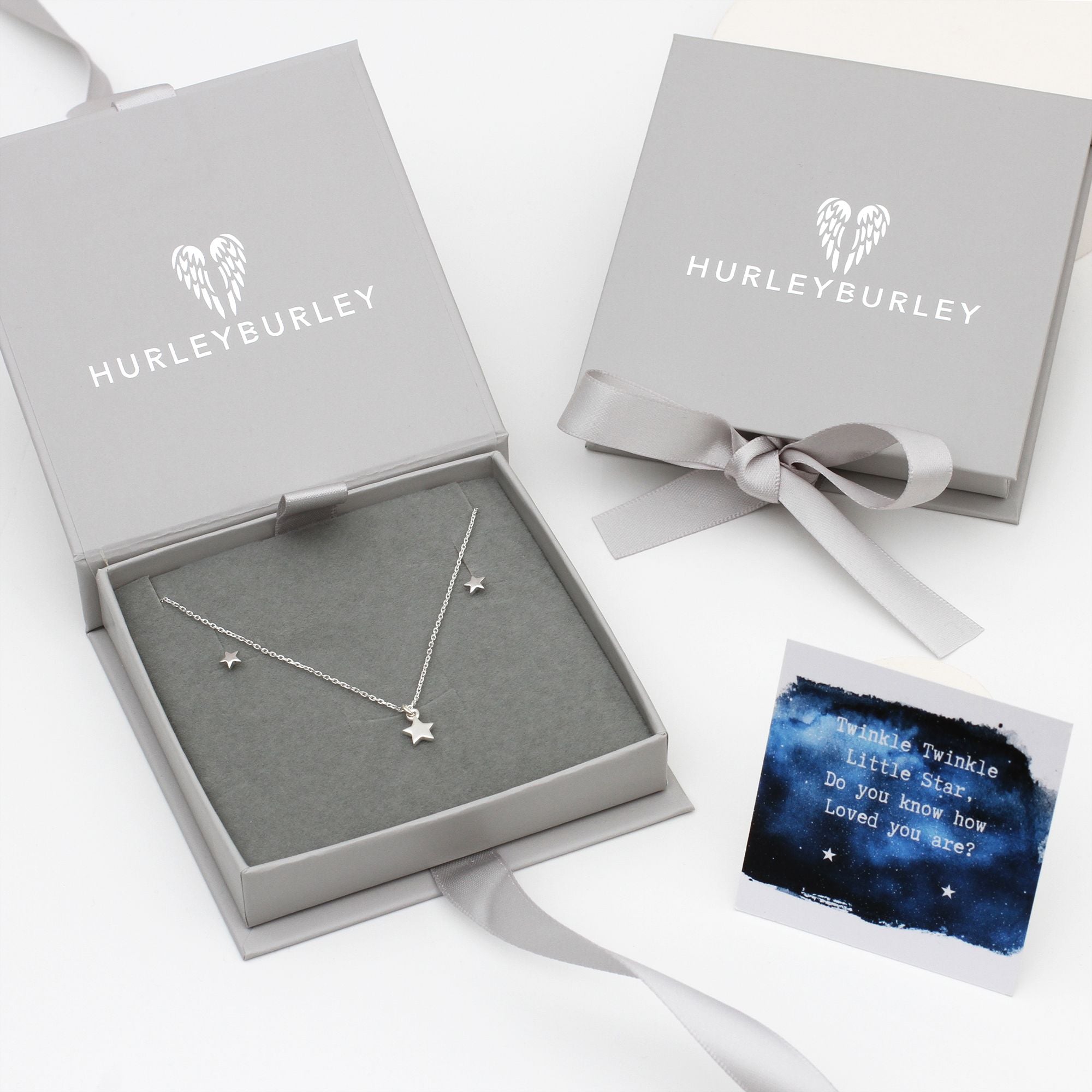 Sterling Silver Star Necklace & Earring Set