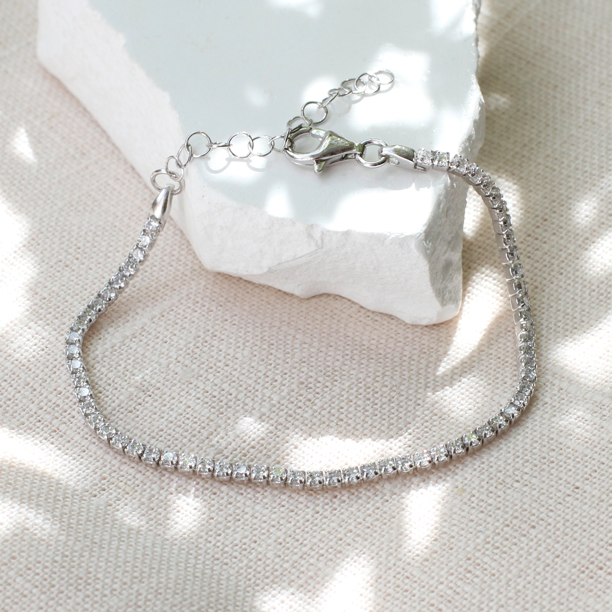Personalised Sterling Silver Cubic Zirconia Tennis Bracelet