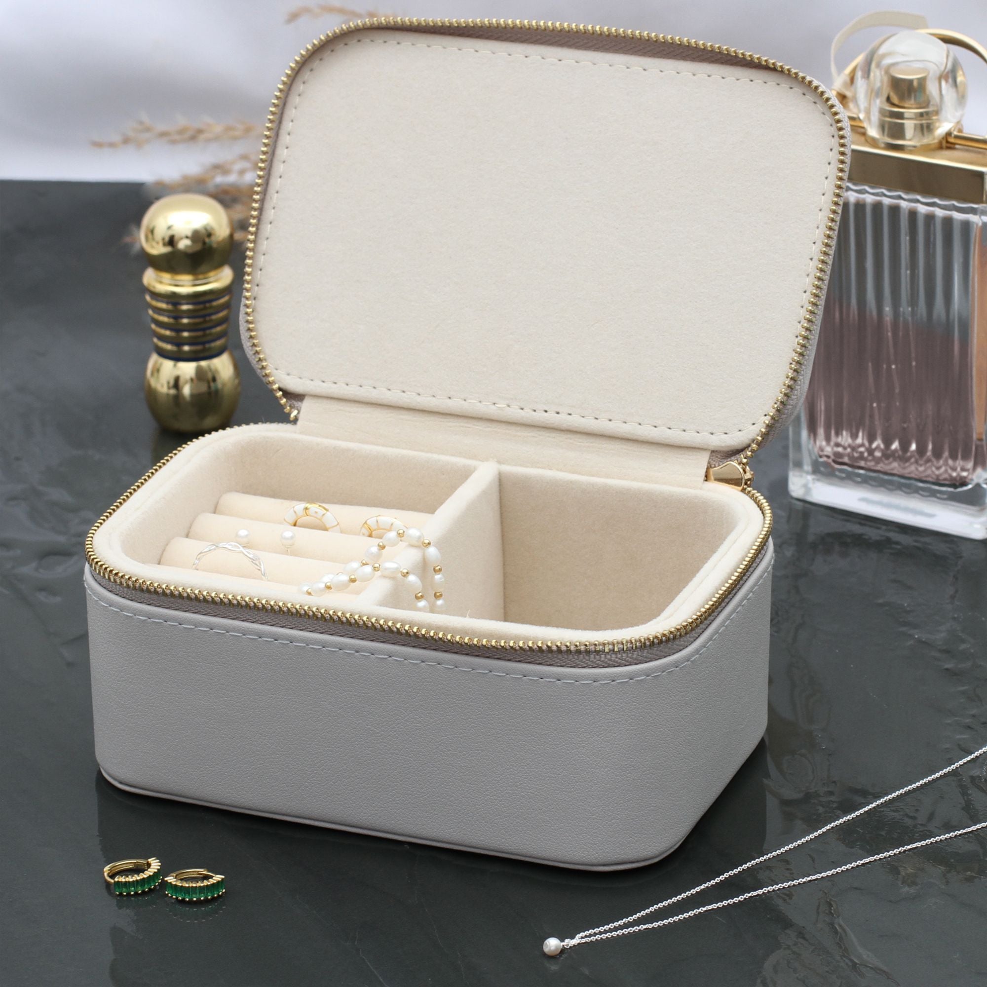 Vegan Leather Travel Jewellery Box