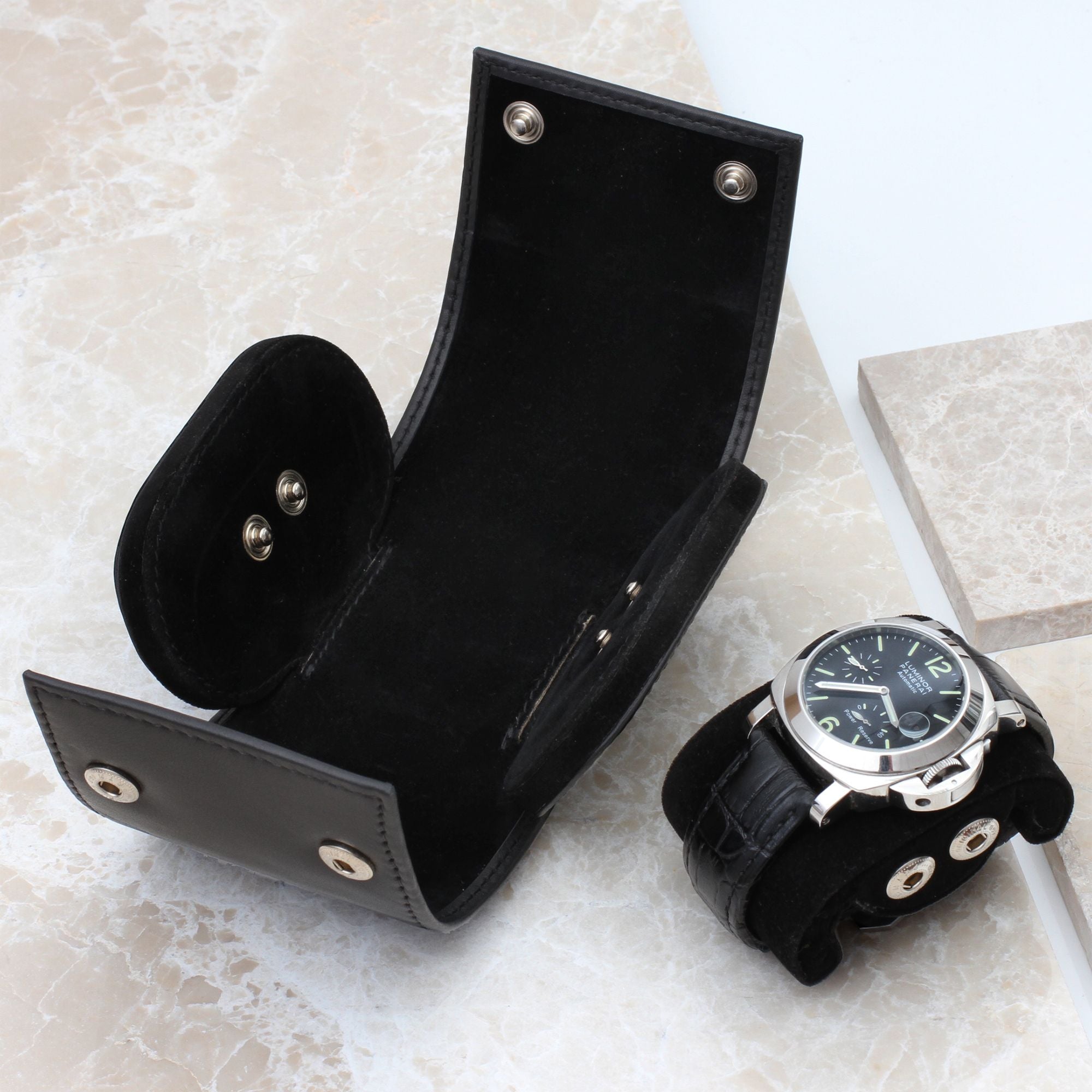 Personalised Luxury Italian Single Leather Watch Roll