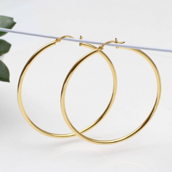 18ct gold large hoop earrings