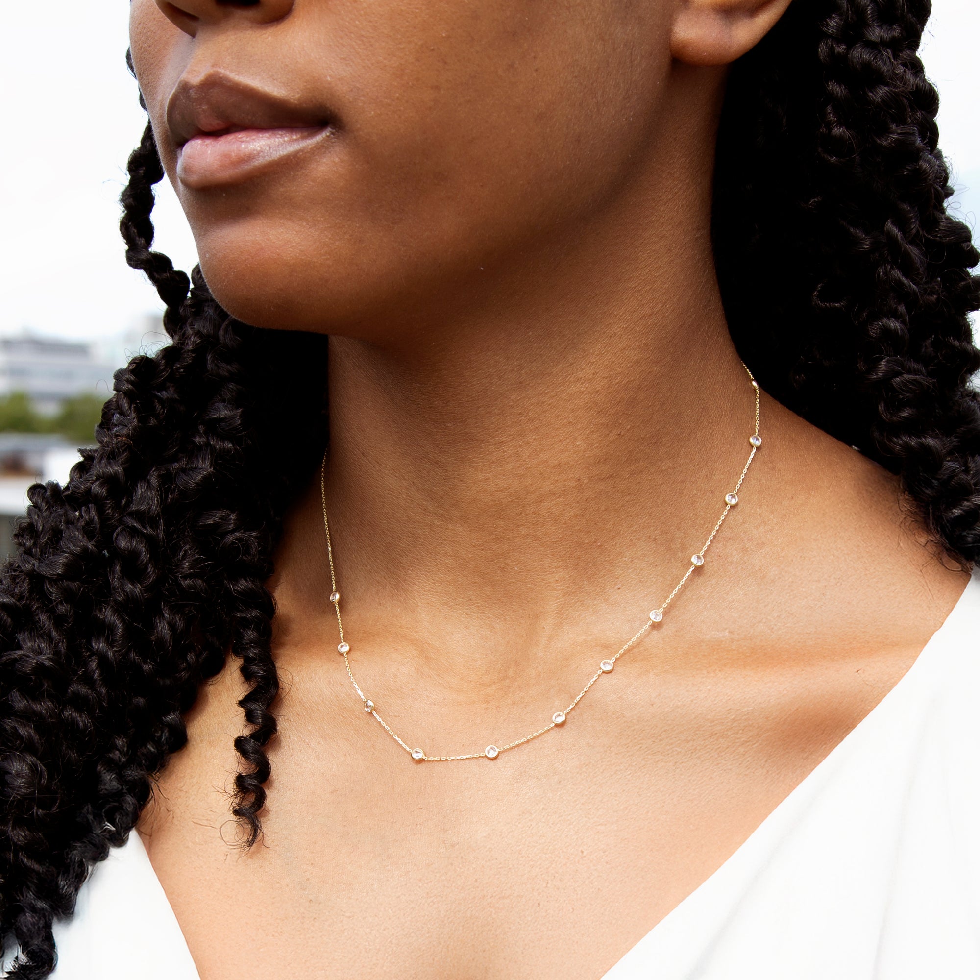 9ct Yellow Gold Cz Necklace