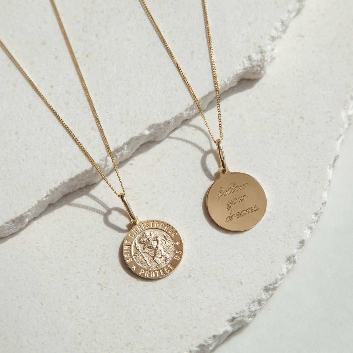 Personalised 9ct Yellow Gold St Christopher Necklace