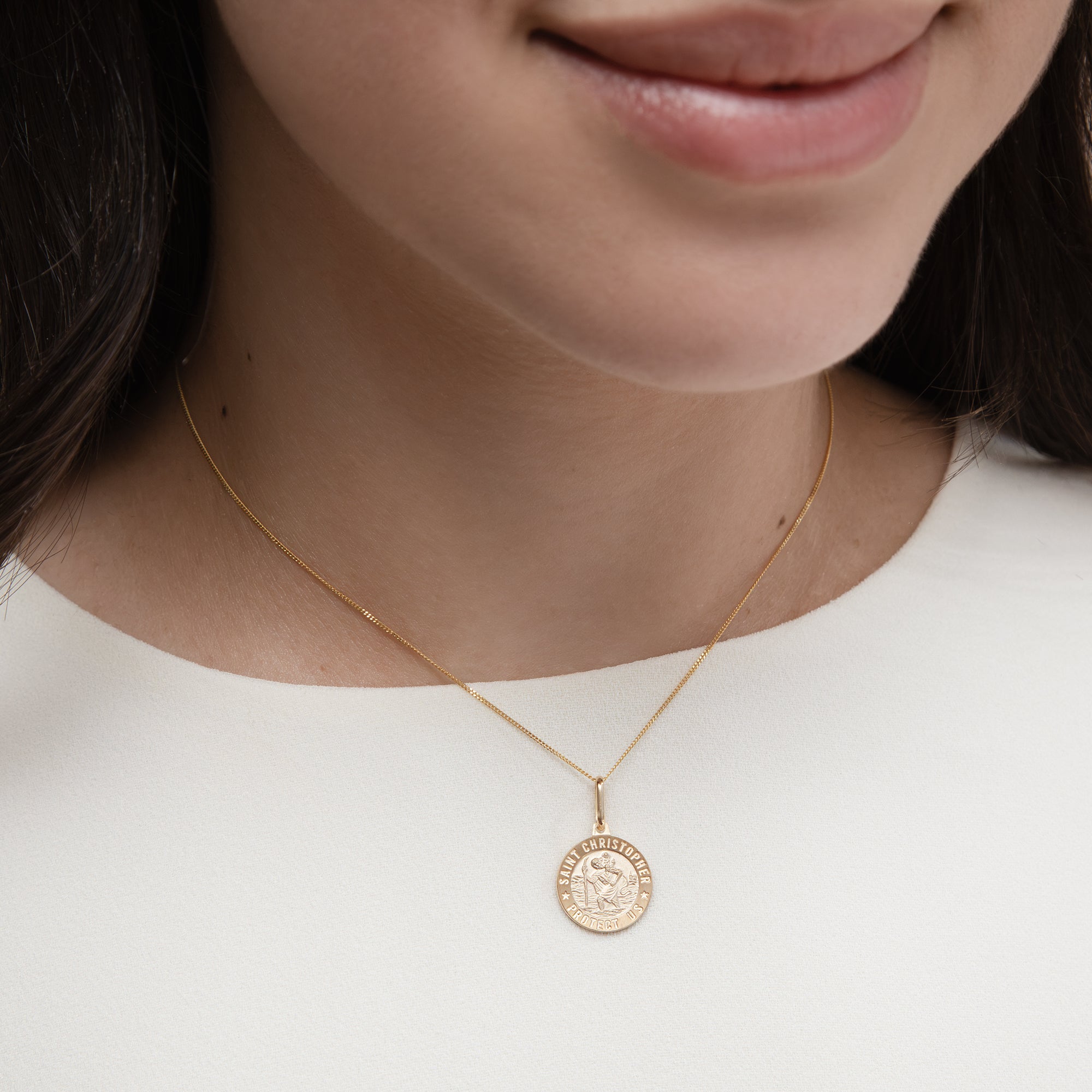 Personalised 9ct Yellow Gold St Christopher Necklace