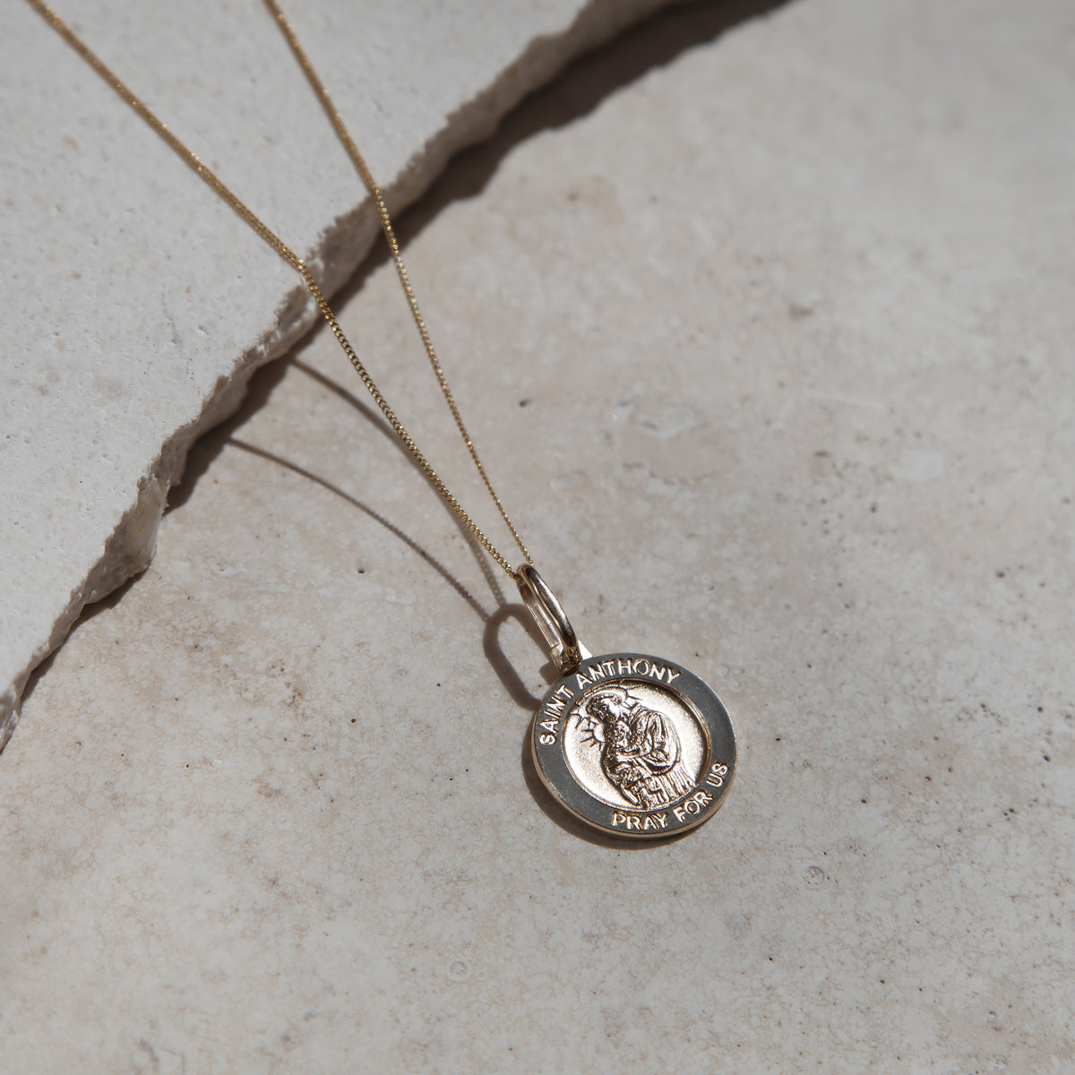 Personalised 9ct St Anthony Medal Necklace