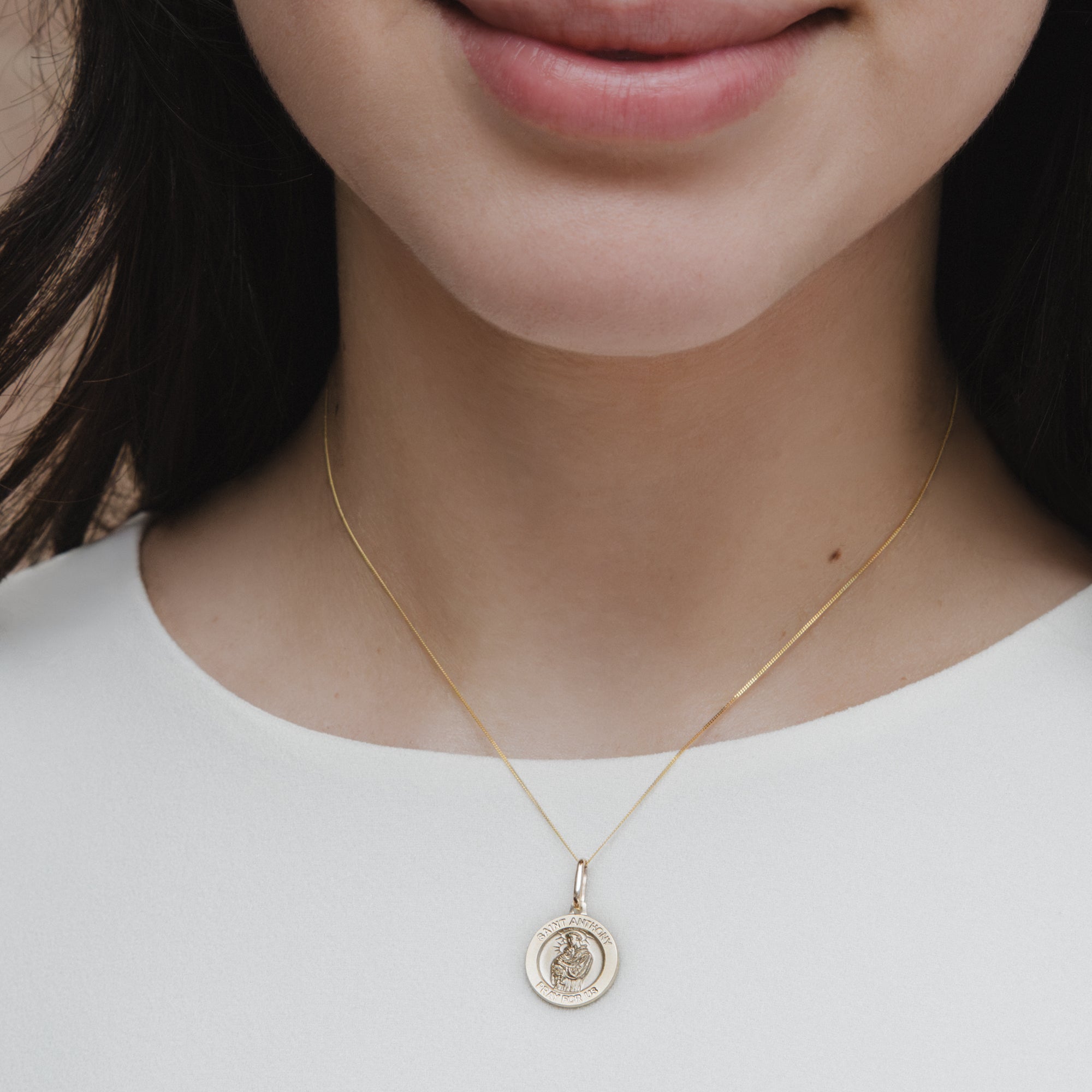 Personalised 9ct St Anthony Medal Necklace