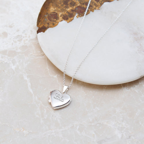 Personalised Sterling Silver Heart Locket Necklace