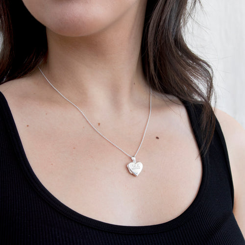 Personalised Sterling Silver Heart Locket Necklace