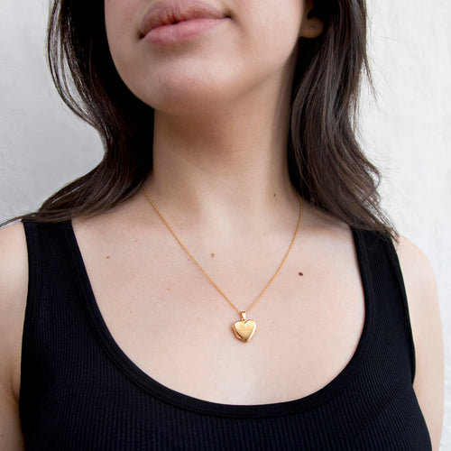 Personalised 18ct Yellow Gold Plated Heart Locket Necklace