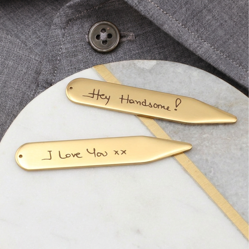 Gold Personalised Collar Stiffeners