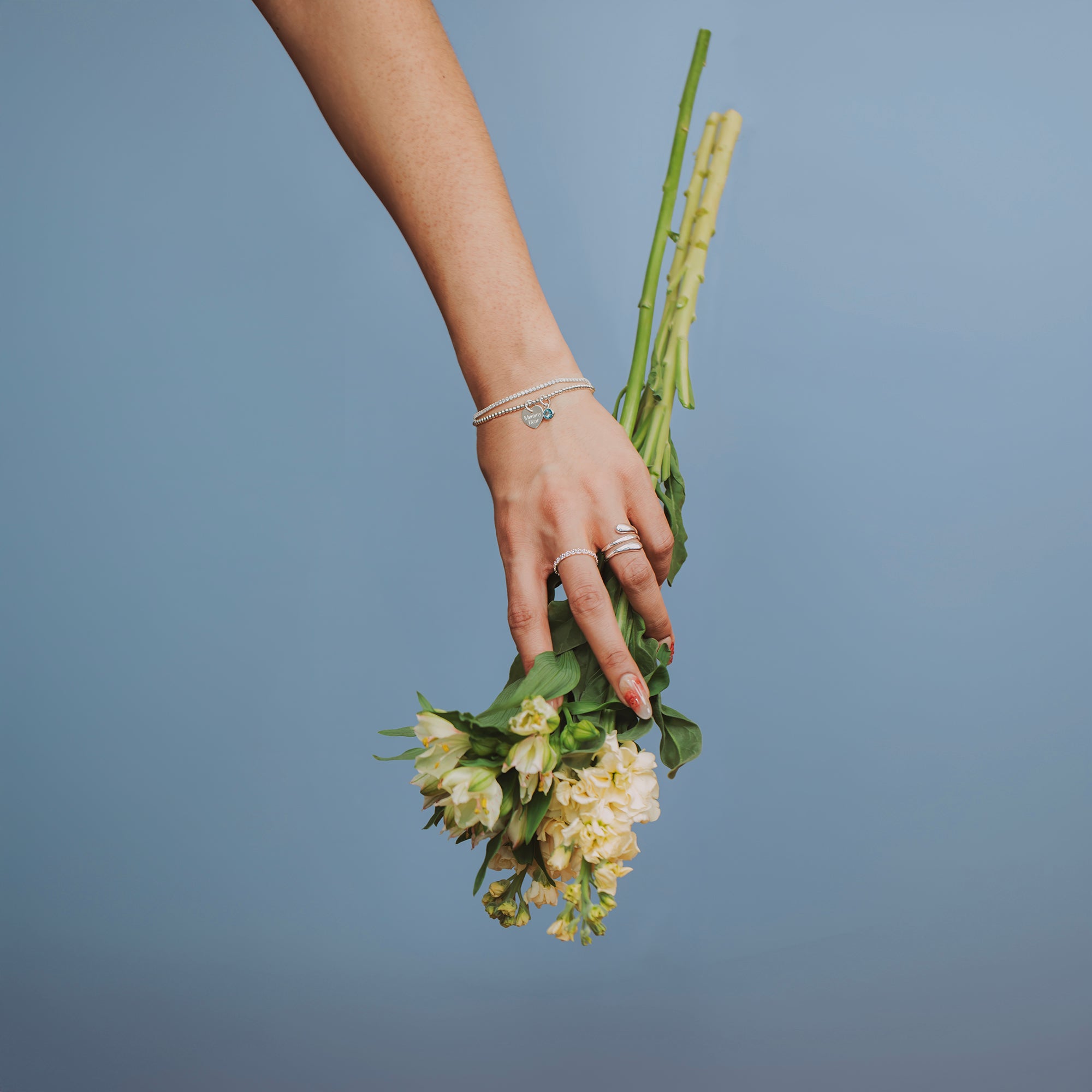Personalised Sterling Silver or 18ct Gold And Birthstone Bracelet